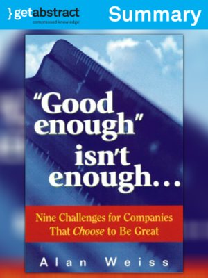 cover image of Good Enough Isn't Enough (Summary)